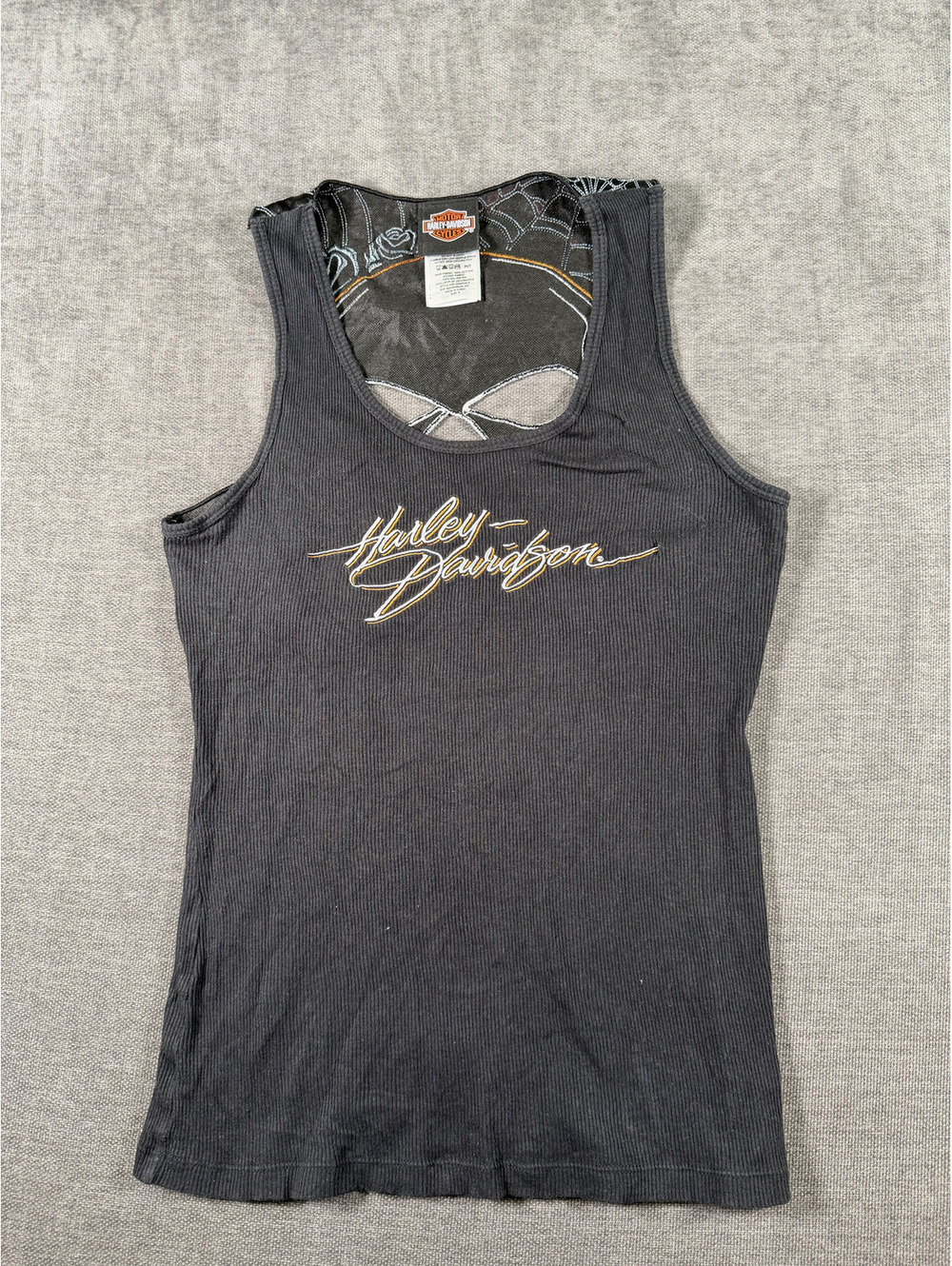 Harley-Davidson Women's Black Skull Graphic Tank Top Size S
